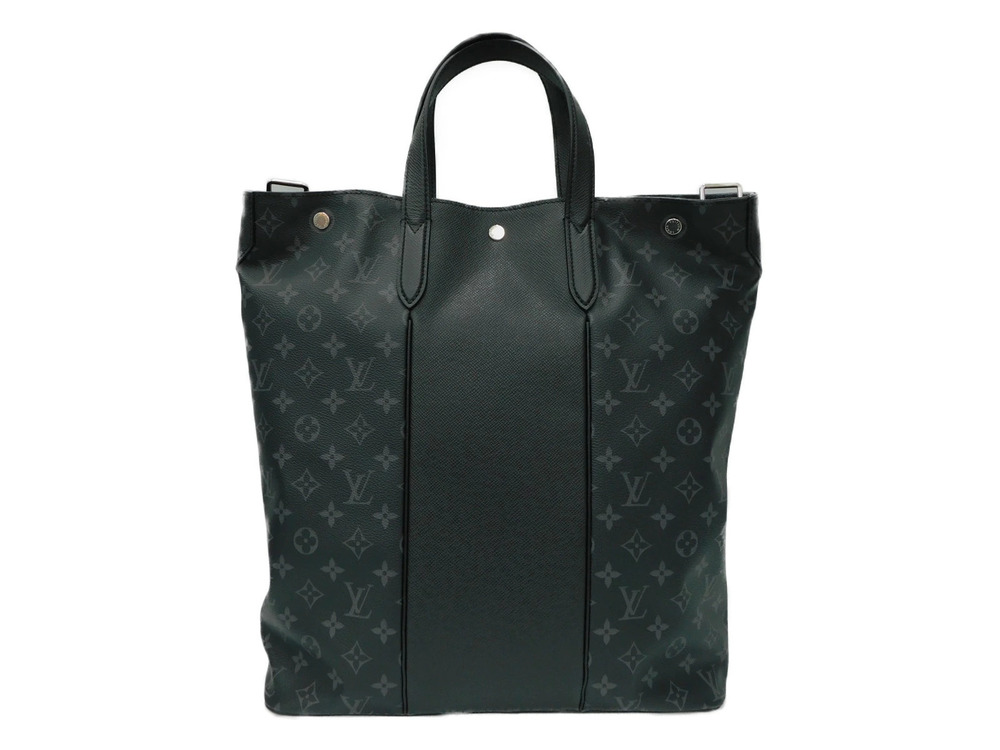 Louis Vuitton Business City Black Shoulder Taiga Monogram Bag Tote Handbag